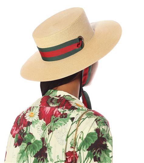 gucci green straw hat|Gucci straw hat women.